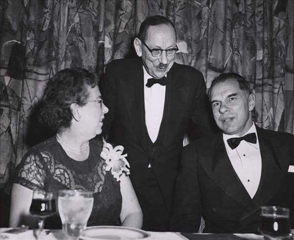 GRC's 25th Anniversary Dinner in 1956, Mr. & Mrs. Glenn Seaborg (seated) with W. George Parks